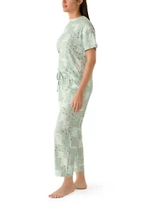 Women's Mother's Day Boxy T-Shirt and Cropped Pants Sleep Set