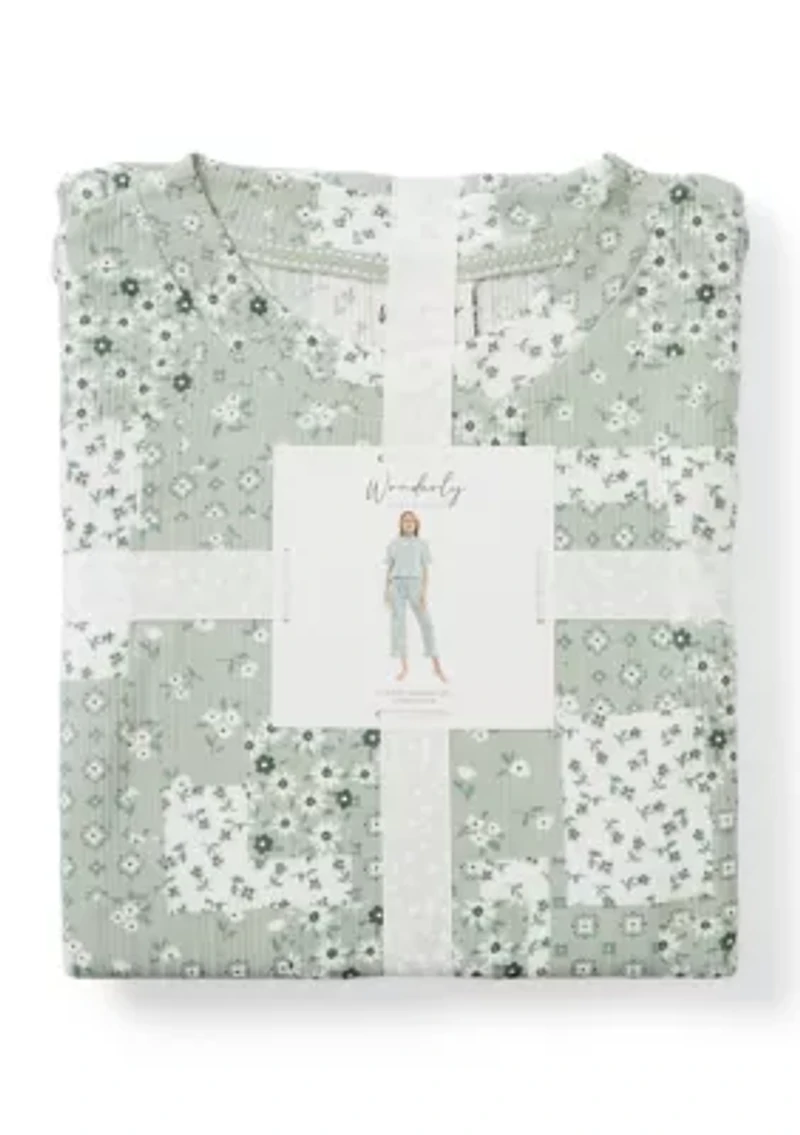 Women's Mother's Day Boxy T-Shirt and Cropped Pants Sleep Set