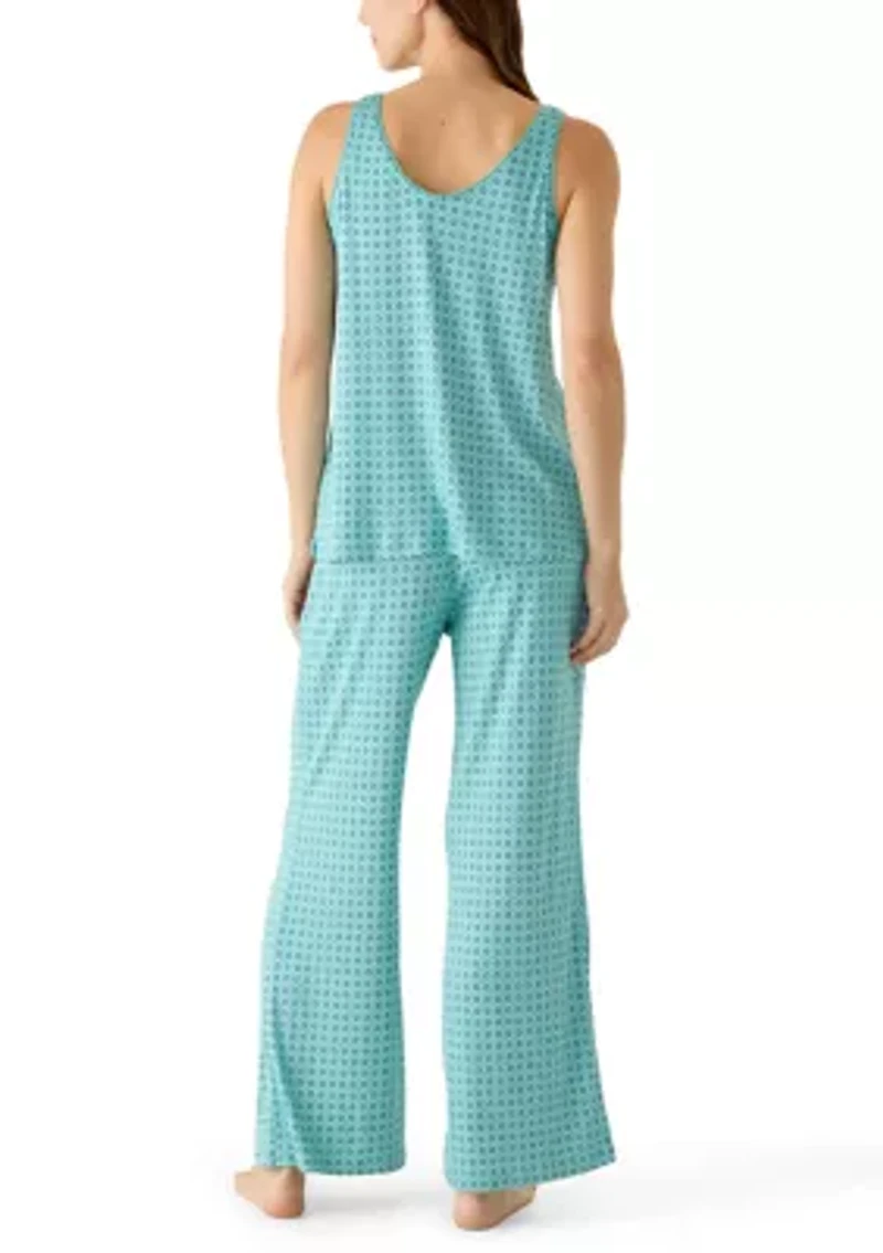 Women's Sleeveless Tie Front Pants Set