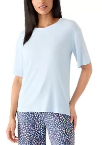 Women's Short Sleeve Rib Pajama Shirt
