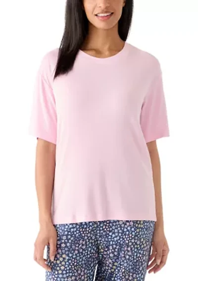 Women's Short Sleeve Rib Pajama Shirt