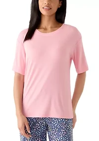 Women's Short Sleeve Rib Pajama Shirt