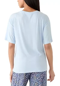 Women's Short Sleeve Rib Pajama Shirt