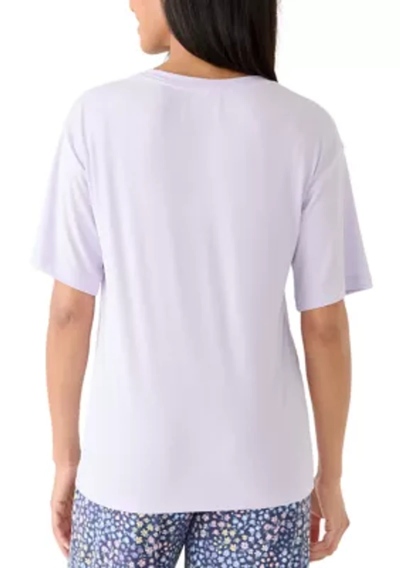 Women's Short Sleeve Rib Pajama Shirt