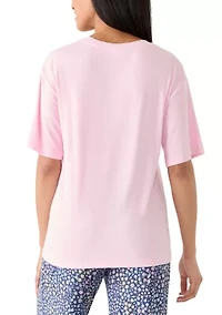 Women's Short Sleeve Rib Pajama Shirt