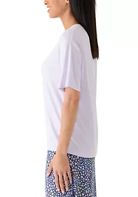 Women's Short Sleeve Rib Pajama Shirt