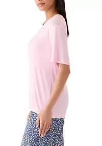 Women's Short Sleeve Rib Pajama Shirt