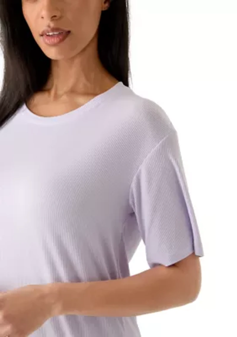 Women's Short Sleeve Rib Pajama Shirt