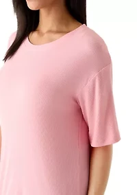 Women's Short Sleeve Rib Pajama Shirt
