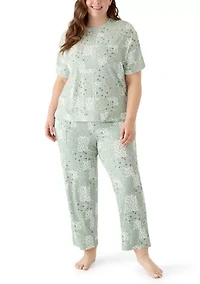 Plus Mom Day Boxy T-Shirt and Cropped Pants Set