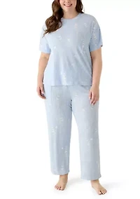 Plus Mom Day Boxy T-Shirt and Cropped Pants Set