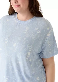 Plus Mom Day Boxy T-Shirt and Cropped Pants Set