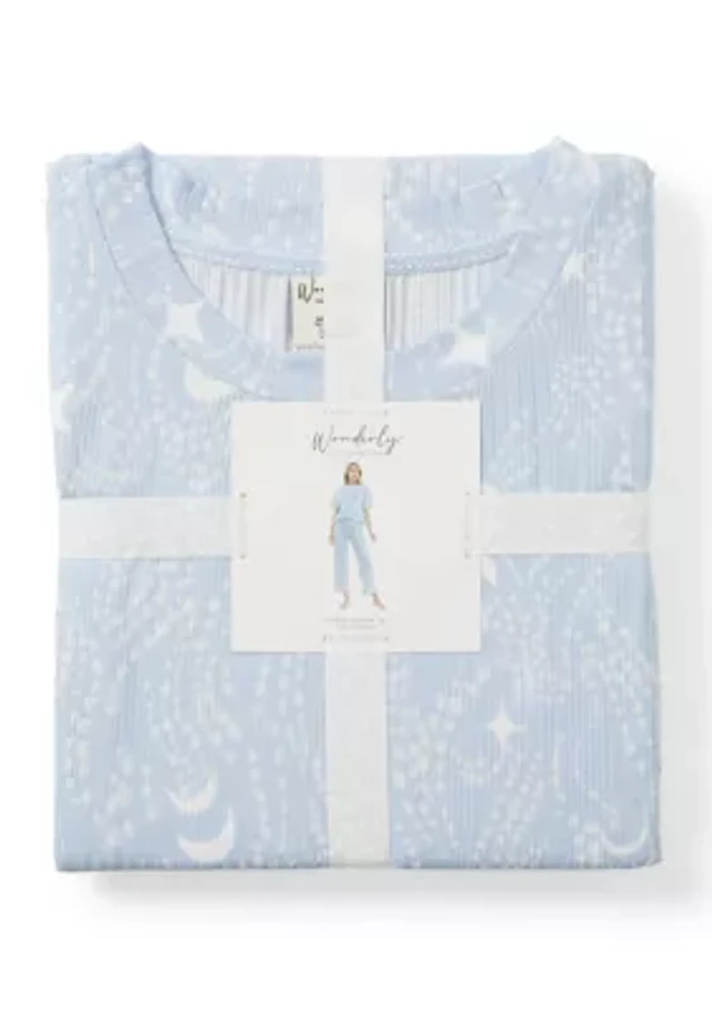 Plus Mom Day Boxy T-Shirt and Cropped Pants Set