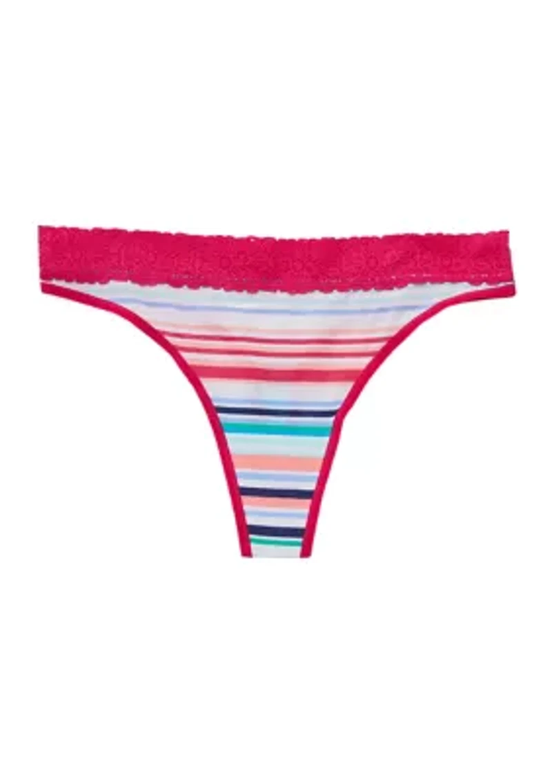 Lace Microfiber Thong