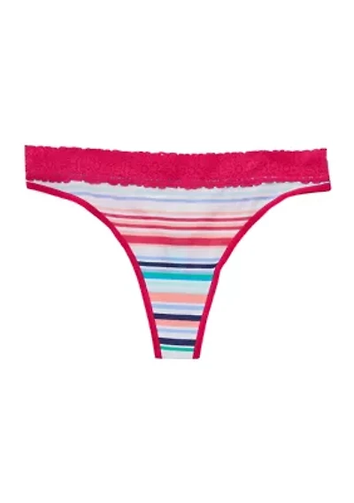 Lace Microfiber Thong
