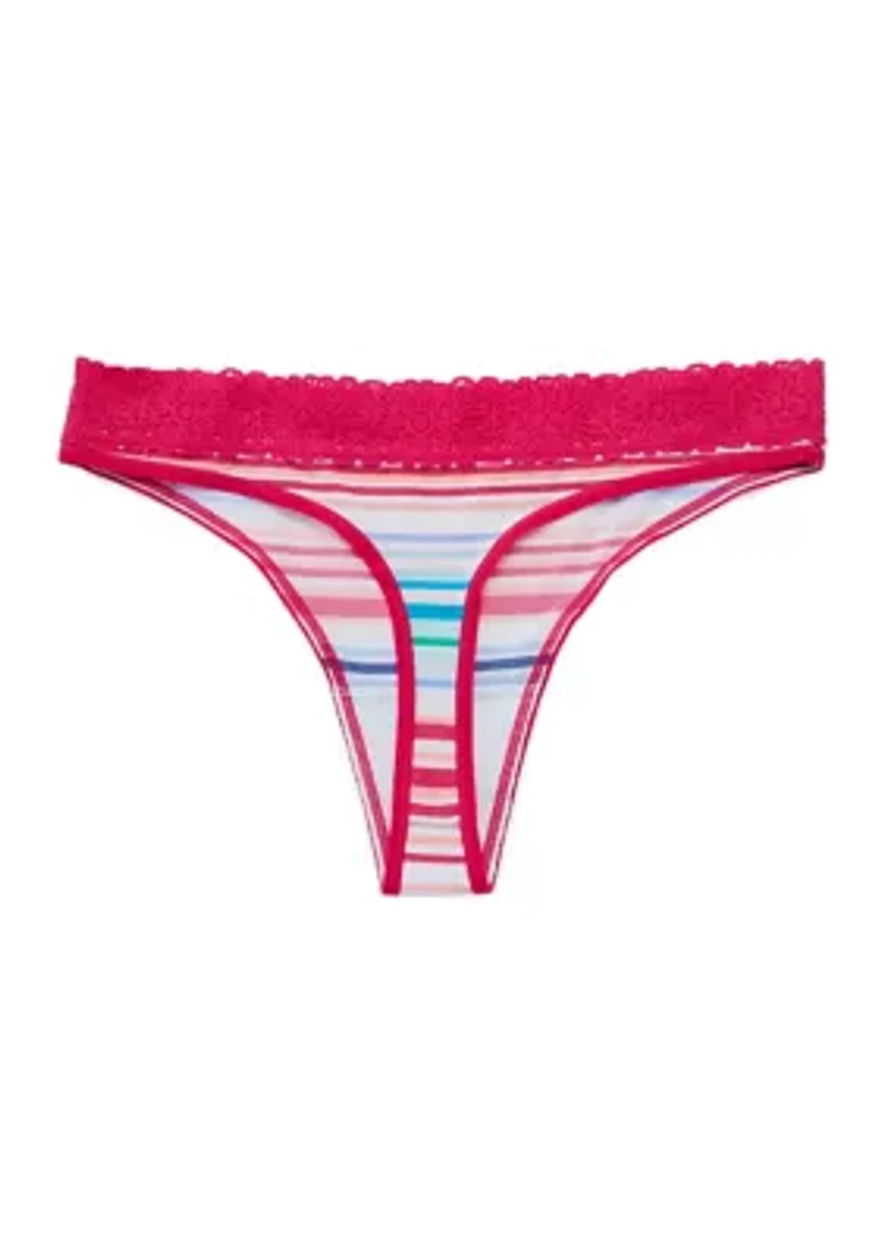 Lace Microfiber Thong