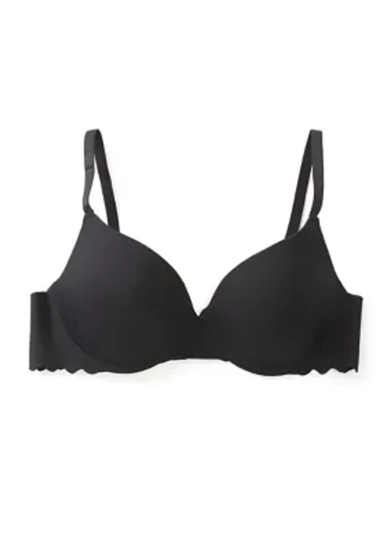 Scalloped Edge Push Up Demi Bra