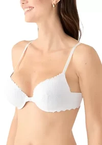 Lace Scallop Edge Front Close Push Up Bra