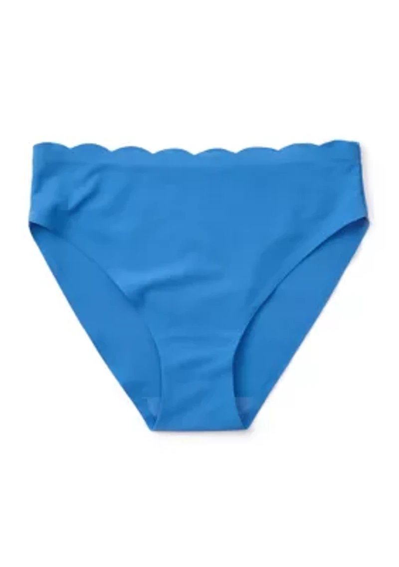 Scalloped Edge High Cut Briefs