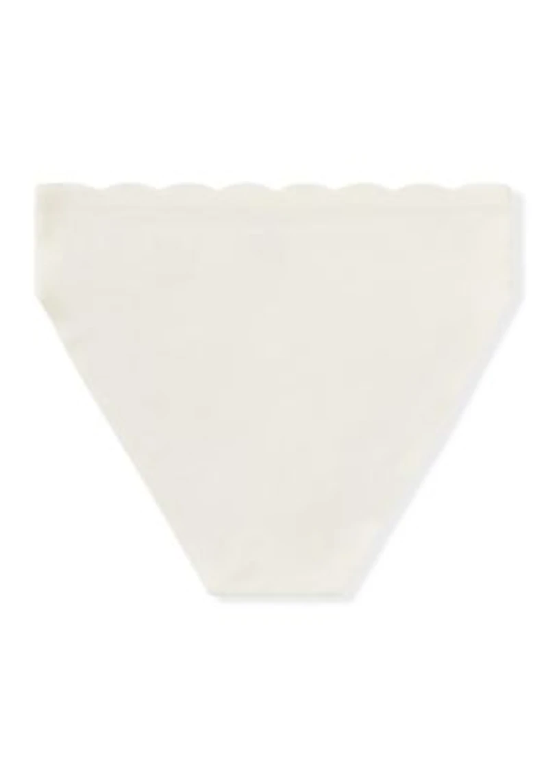 Scalloped Edge High Cut Briefs