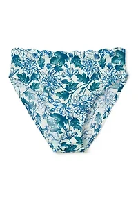 Scalloped Edge Printed High Cut Briefs