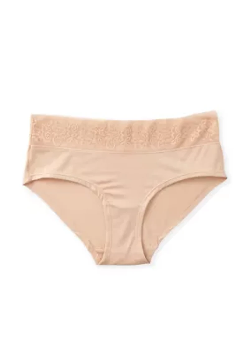 Lace Waist Soft Comfort Hipster Panty