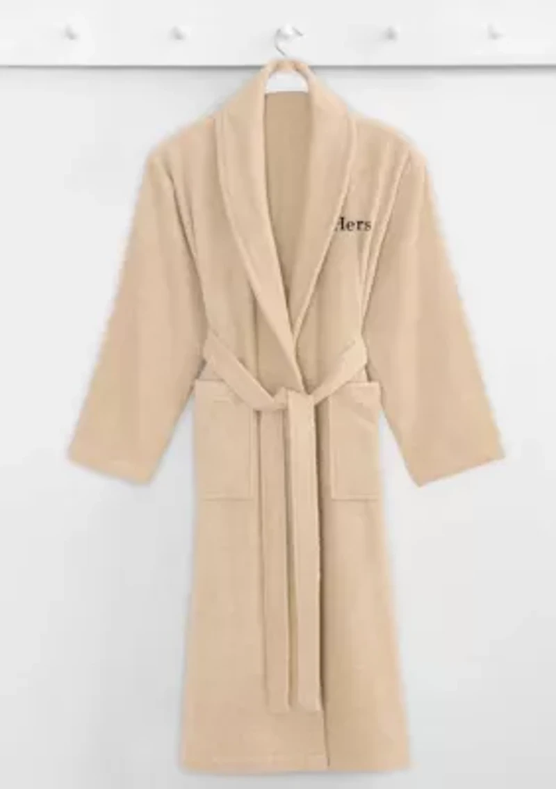 Terry Bathrobe Embroidered with Hers Design Bookman Font