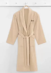 Terry Bathrobe Embroidered with Hers Design Bookman Font