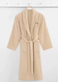 Terry Bathrobe Embroidered with His Design Bookman Font