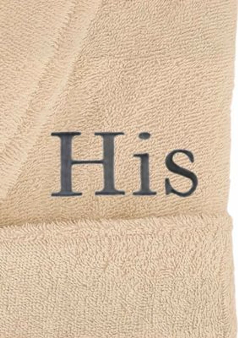 Terry Bathrobe Embroidered with His Design Bookman Font