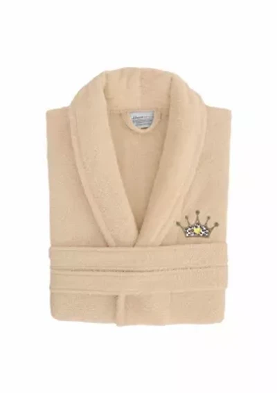 Terry Bathrobe Embroidered with Cheetah Crown Design