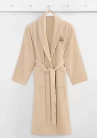 Unisex Terry Bathrobe Embroidered with Christmas Tree Design