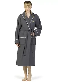 Waffle Terry Bathrobe Embroidered with Cheetah Crown Design