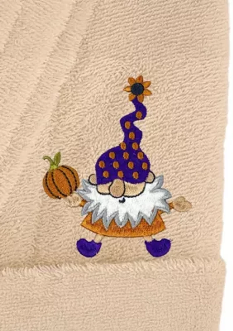 Unisex Terry Bathrobe Embroidered with Halloween Gnomes Design