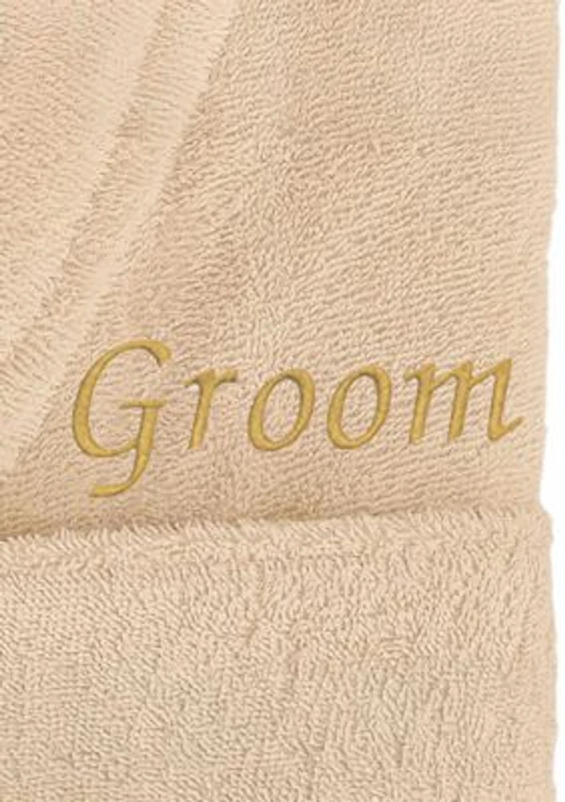 Terry Bathrobe Embroidered with Groom Design