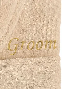 Terry Bathrobe Embroidered with Groom Design
