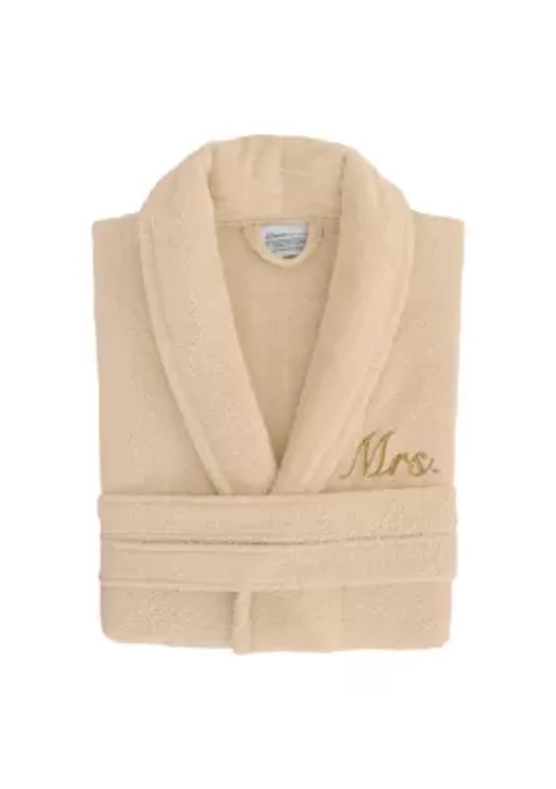 Terry Bathrobe Embroidered with Mrs Design