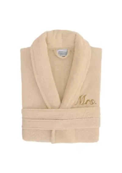 Terry Bathrobe Embroidered with Mrs Design