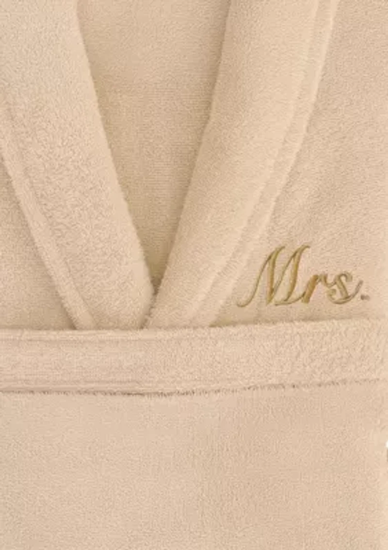 Terry Bathrobe Embroidered with Mrs Design