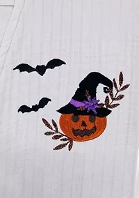 Unisex Smynra Bathrobe Embroidered with Pumpkin Head Design