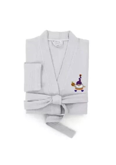 Unisex Smynra Bathrobe Embroidered with Halloween Gnomes Design