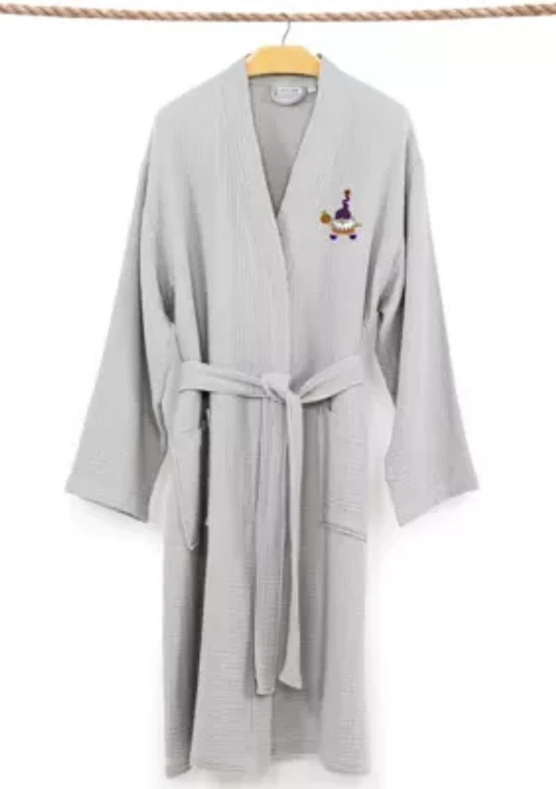 Unisex Smynra Bathrobe Embroidered with Halloween Gnomes Design