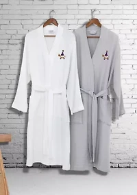 Unisex Smynra Bathrobe Embroidered with Halloween Gnomes Design