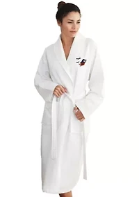 Unisex Waffle Weave Bathrobe Embroidered with Pumpkin Head Design