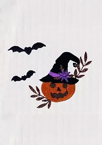 Unisex Waffle Weave Bathrobe Embroidered with Pumpkin Head Design