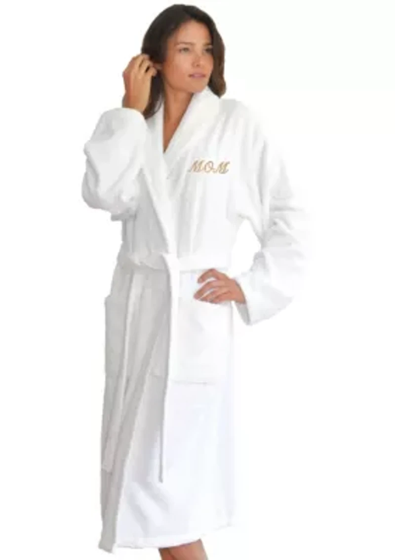 Terry Bathrobe Embroidered with Mom Design