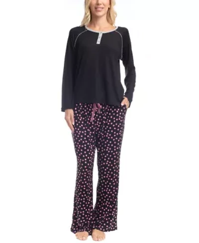 Goodnight Kiss Cherry & Merry Henley PJ Set