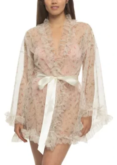 Veil Luxe Printed Tulle Ruffle Short Robe