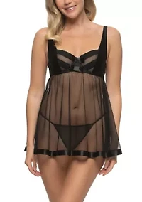 Idol Micro & Tulle Babydoll Set