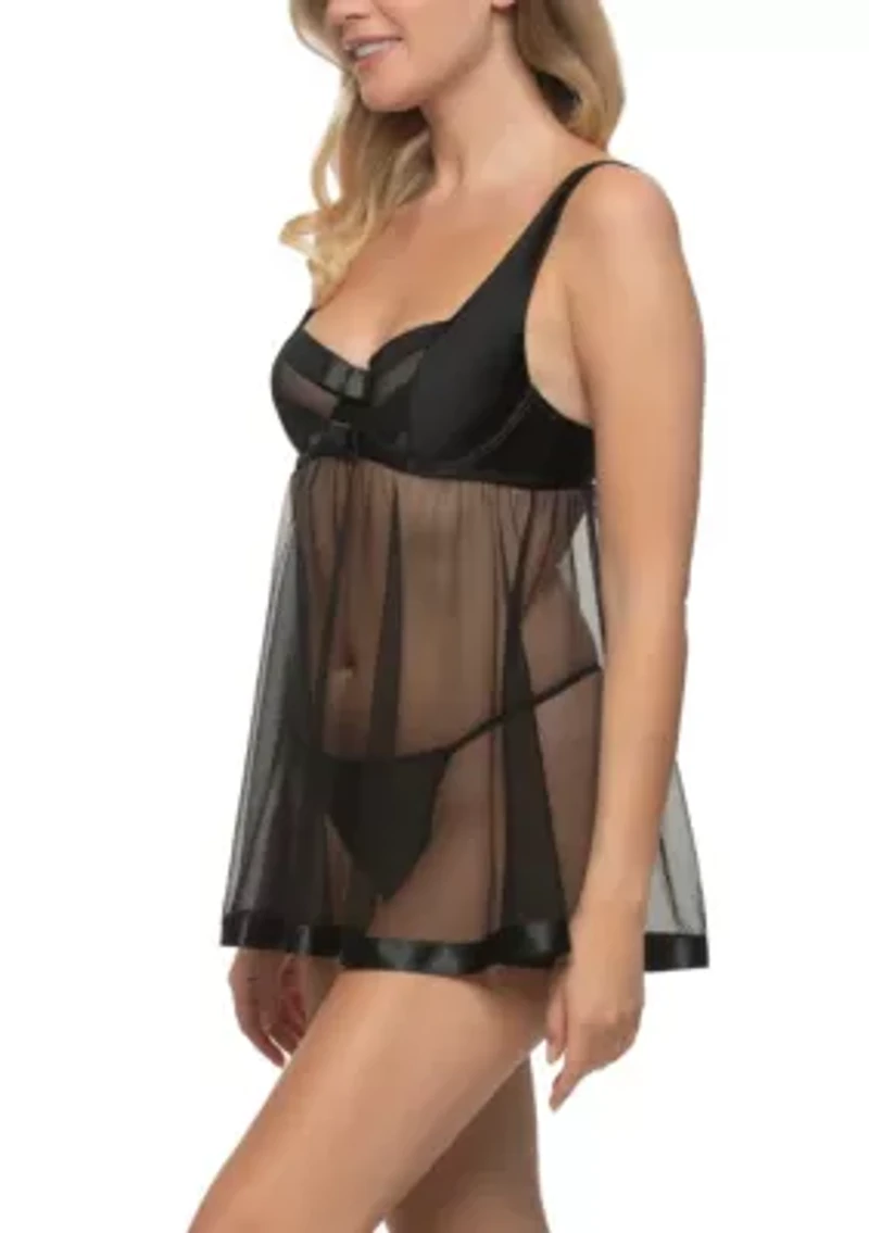 Idol Micro & Tulle Babydoll Set